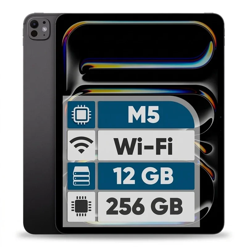 تبلت 13 اینچ اپل مدل IPad Pro 2025 M5 Wi-Fi ظرفیت 256 گیگابایت و رم 12 گیگابایت، نمایشگر Ultra Retina Tandem OLED با رزولوشن 2752x2064 پیکسل و نرخ نوسازی 120 هرتز، پشتیبانی از قلم و کیبورد