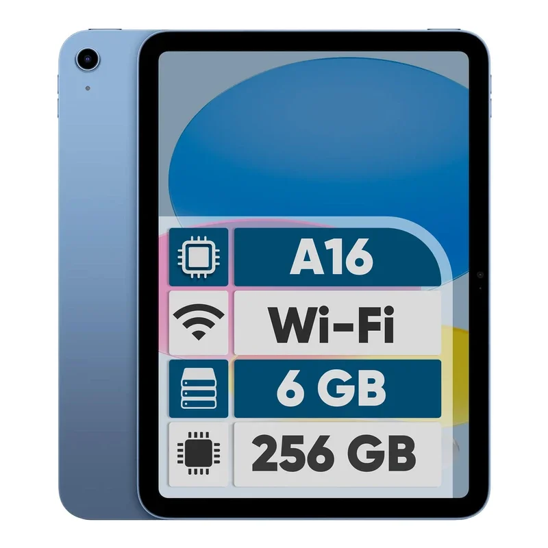 تبلت 11 اینچ اپل مدل iPad 2025 Wi-Fi A16 ظرفیت 256 گیگابایت و رم 6 گیگابایت، با نمایشگر IPS LCD، رزولوشن 2360x1640 پیکسل، نرخ نوسازی 60 هرتز، درگاه USB Type-C 2.0 و پشتیبانی از قلم